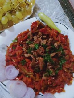 صورة لوصفة لحم مشوي وحميس 😋😋