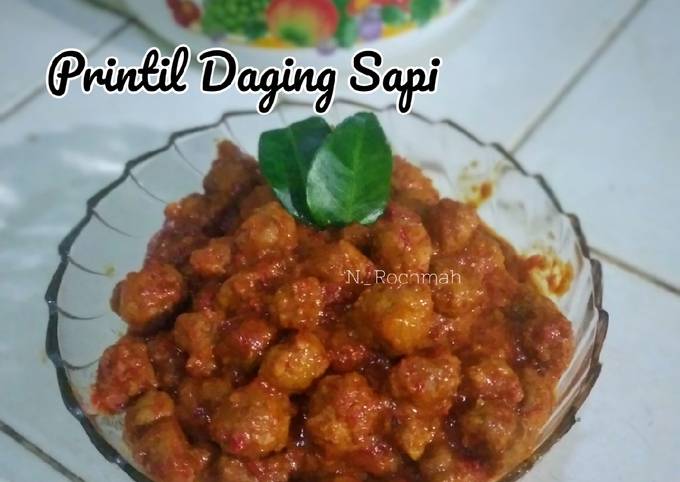 Standar Cara  memasak Printil daging sapi (sambal goreng printil / bola bola daging)  istimewa