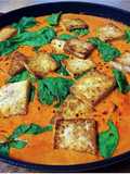 Red Coconut Peanut Curry with Spinach & Tofu