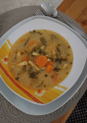 Sárga/zöldbab leves recept fotója