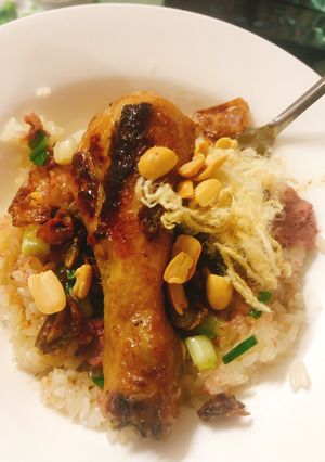 Hình của món Xôi gà roti.