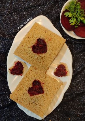 A picture of Beet Heart Sandwiches.