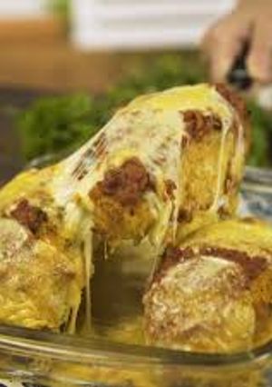 Una foto de Pollo crocante relleno
