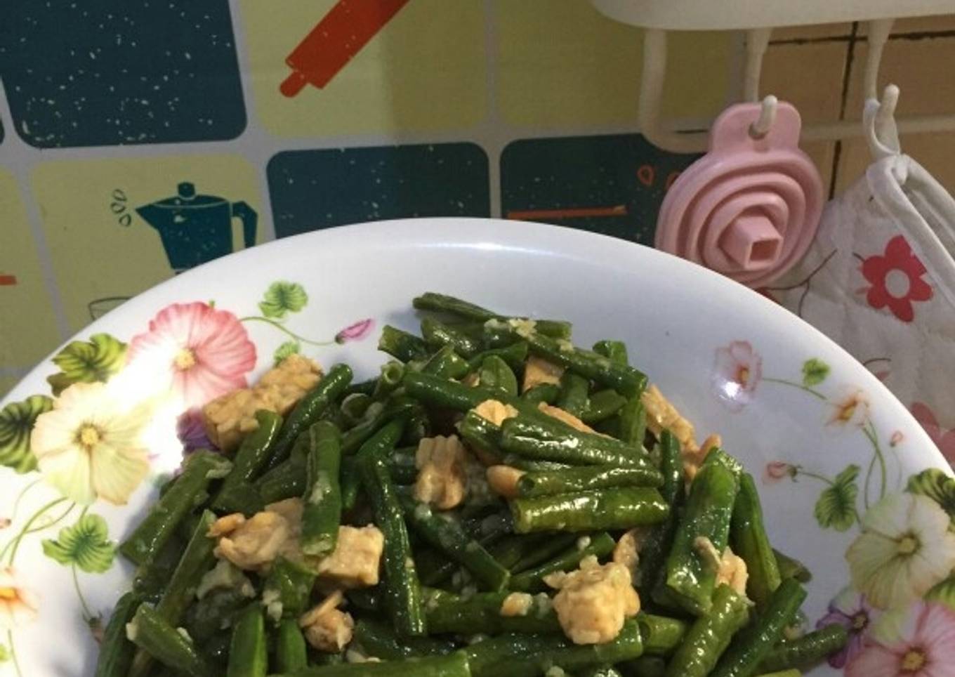 Tumis Kacang Panjang+Tempe