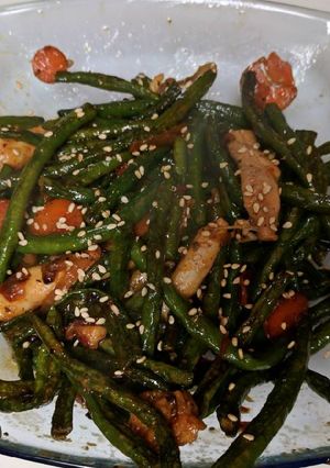 A picture of Dry Fry Green Beans.