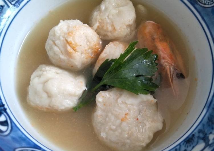 Resep: Bakso Ikan kuah Udang (bisa untuk MPASI 13++ bulan) yang Renyah