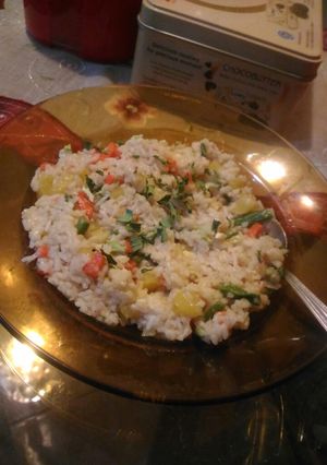 Foto resep Spicy Vegetables Risotto With Beef Broth