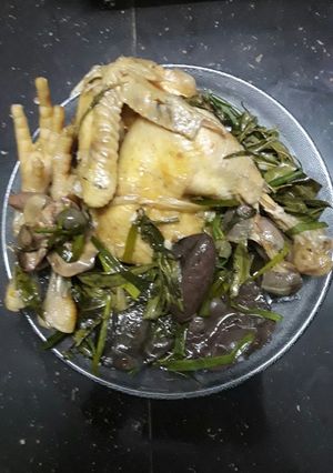 Hình của món Gà hấp hành (biến tấu).