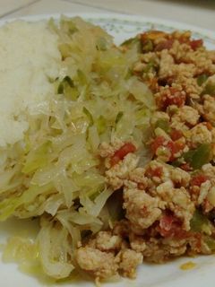 A picture of Ugali, streamed cabbage and fried eggs.#festival contest#Mombasa.
