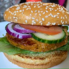 A picture of Turkey burger.