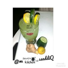 A picture of Ginger,cucumber and lemon juice.
