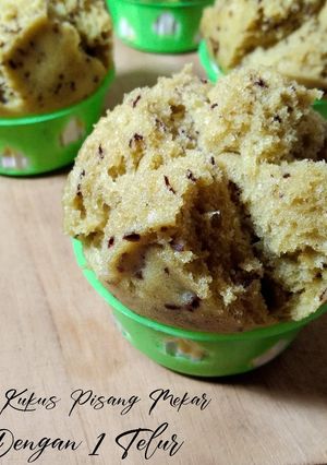 Foto resep Bolu kukus pisang mekar dengan 1 telur