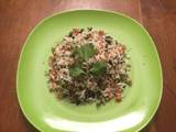 Tabuleh de arroz, quínoa y aceitunas