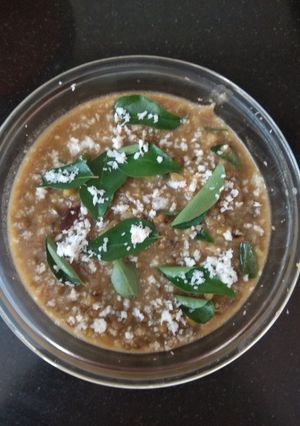 A picture of Kerala style whole green gram curry.