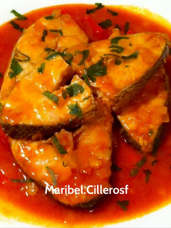 Una foto de Corvina en salsa