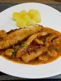 Gallineta en salsa con gambas