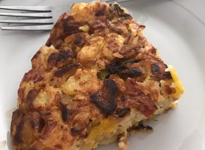 Una foto de Torta de arroz y plátano amarillo