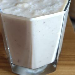 A picture of Apples and nut shake.