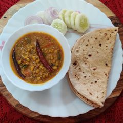 A picture of Sabut Moong Curry or Green Gram Curry.