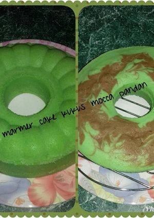 Foto resep Marmer cake kukus mocca pandan (no sp, no bp, no bs)