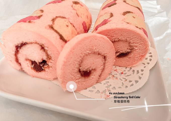 🍓 Strawberry Roll Cake Bikin Nagih - cookandrecipe.com