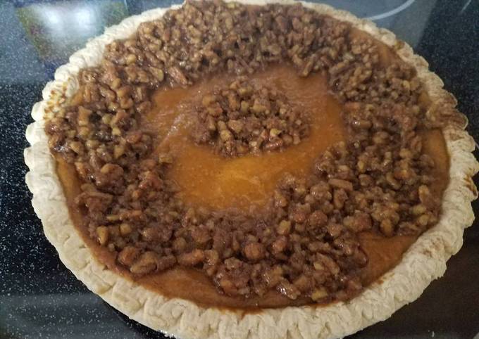 The best sweet potato pie with pecan topping