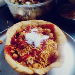 A picture of Wheat flour basket chaat.