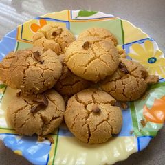 A picture of Nankhatai in oven.