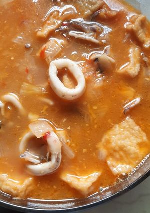 Foto resep Cumi tahu kuah asem pedas