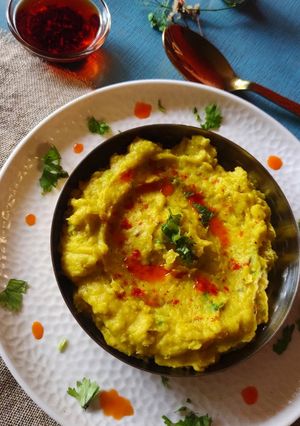 A picture of Corn Jowar Khichu.