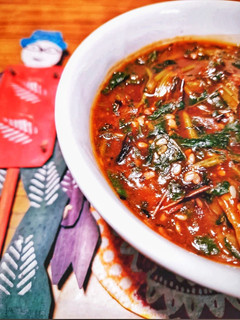 A picture of Spinach in Burnt Garlic Sauce.