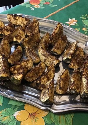 Une photo de Courgettes rondes façon potatoes aux herbes de Provence et épices méridionales