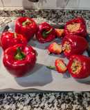 Pimientos rellenos de arroz al horno