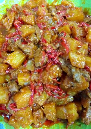 Foto resep Sambal / sambel goreng kentang daging khas dalam (thenderloin)