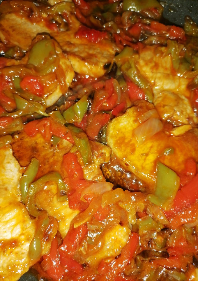 Una foto de Lomo de cerdo con verduras
