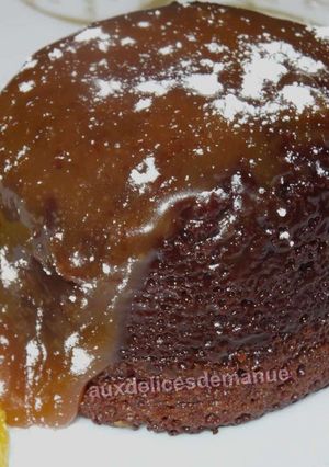 Une photo de Coulant chocolat à l'orange cœur caramel au beurre salé