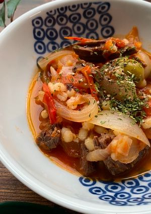 A picture of Tomato Beef Soup (Soy Sauce Taste).