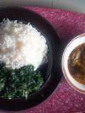 Rice with ofe akwu and vegetable