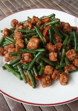 Foto resep Tumis Tempe Kacang Panjang Pedas