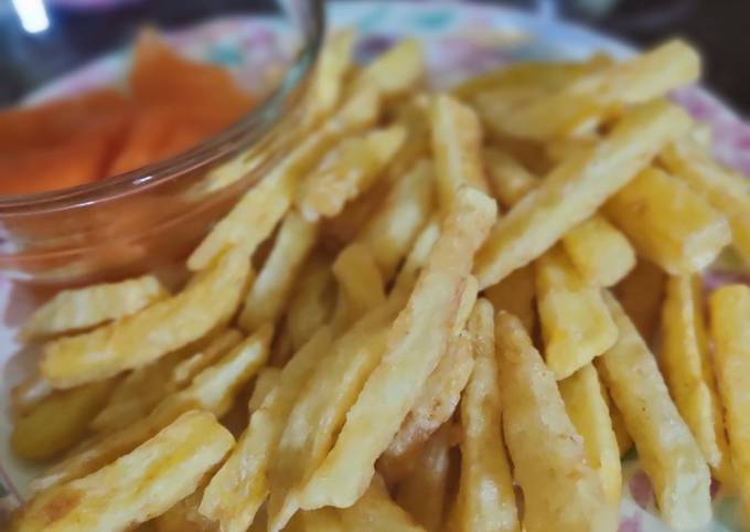 Cara Buat Kentang goreng crispy Istimewa