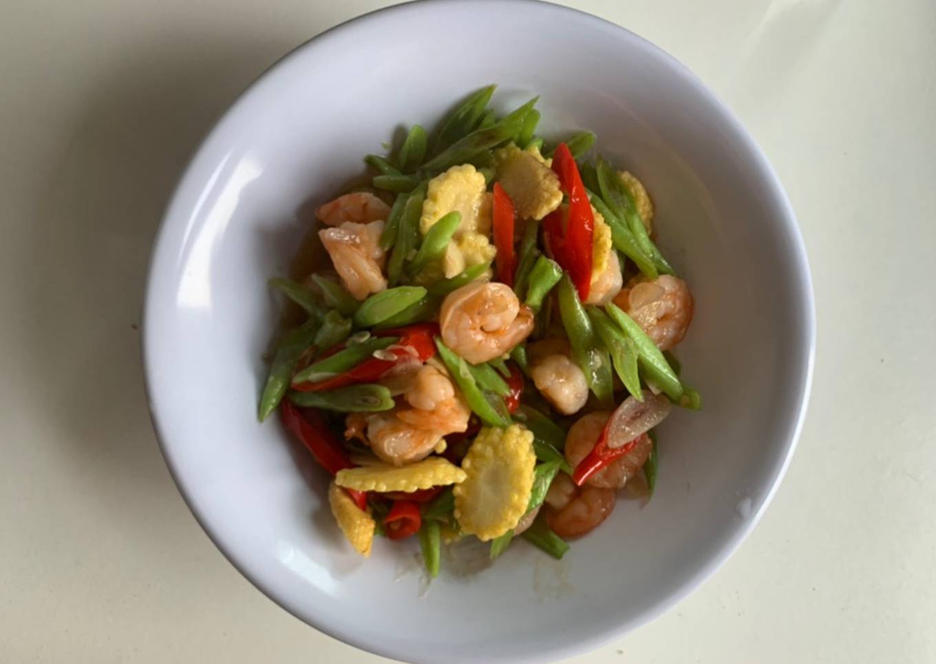 Tumis buncis udang putren