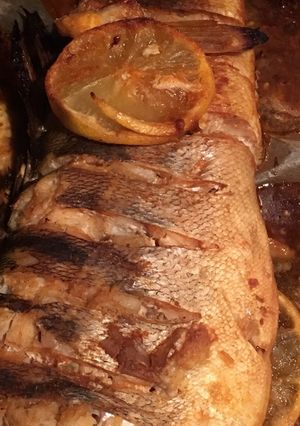 Egészben sült süllő recept fotója