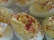 A picture of mayonnaise devilled eggs