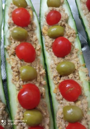 Una foto de Pepinos rellenos