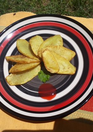 A picture of Pan fried turmeric and garam potatoes#RamathanContest.
