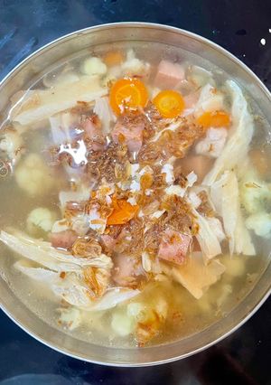 Foto resep Sop ayam+ Daging Maling kembang tahu (non halal)