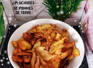 Une photo de Chips anti Gaspi épluchures de pommes de terre cuisson #airfryer