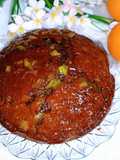 Torta al cacao e arancia con acqua faba