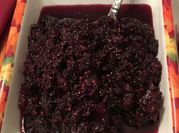 A picture of frozen cranberries