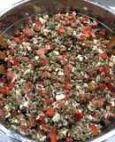 Ensalada de lentejas con queso de cabra